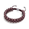 Châtaignier | Argent | Bracelet double macramé en verre Cheshire